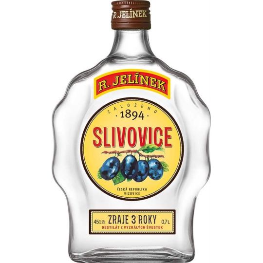 R. Jelínek Slivovice bílá 45% 0,7l budík