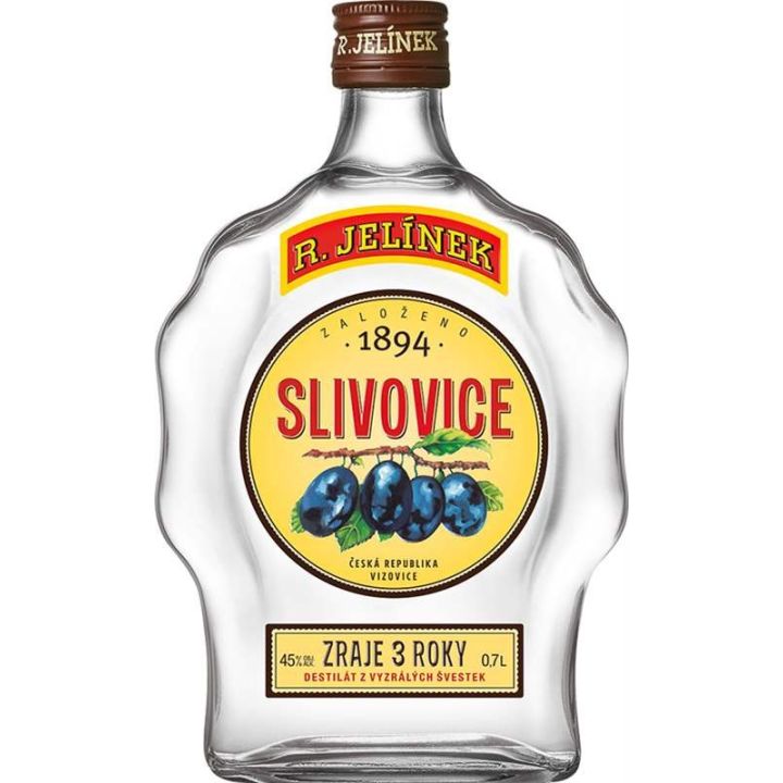 R. Jelínek Slivovice bílá 45% 0,7l budík