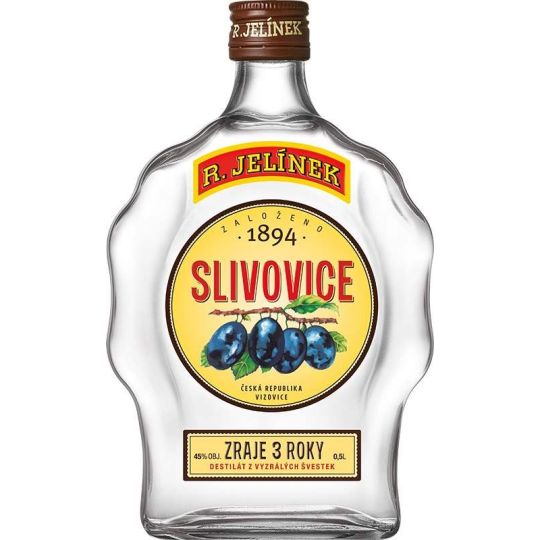R. Jelínek Slivovice bílá 45% 0,5l budík