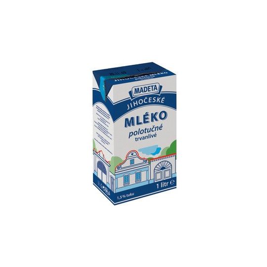 Jihočeské mléko trvanlivé polotučné 1,5% 1l