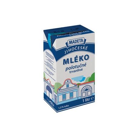 Jihočeské mléko trvanlivé polotučné 1,5% 1l