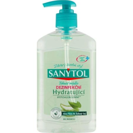 Tekuté mýdlo dezinfekční hydratující Aloe vera & zelený čaj 250ml - Sanytol