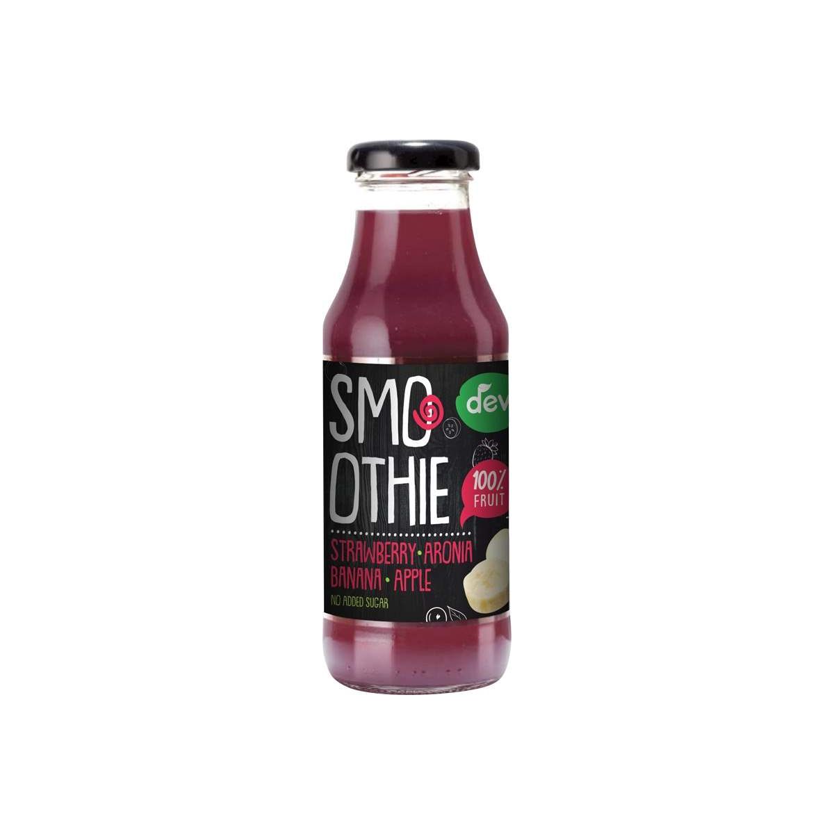 Deva Smoothie jahoda, arónie, banán, jablko 0,3l - sklo