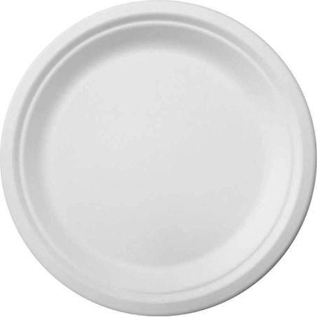 Papírový talíř z cukrové třtiny 22 cm - 50ks