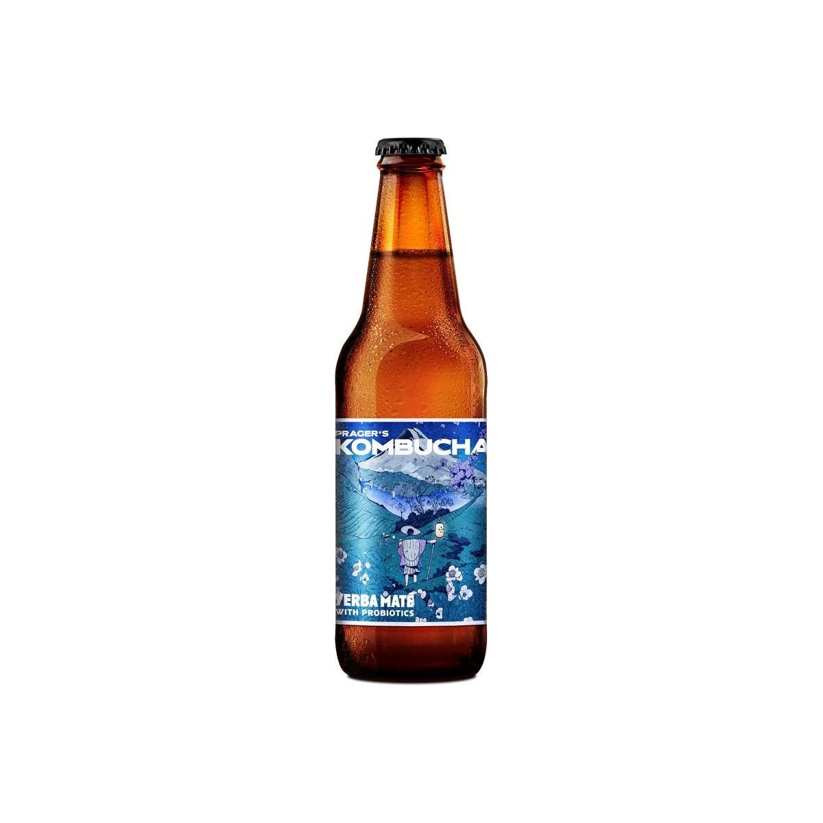 Prager's Kombucha Yerba Maté 0,33l - sklo
