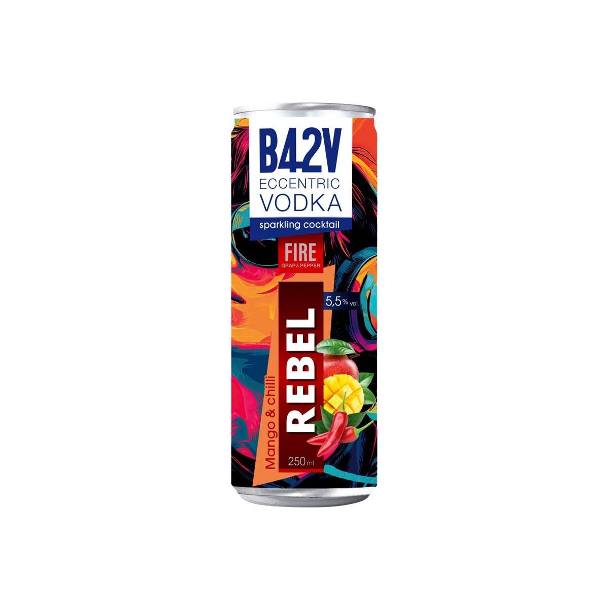 B42V Eccentric Vodka Fire Grap & Pepper Rebel Mango & Chilli Yuzu 0,25l - plech