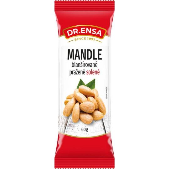 Mandle blanšírované pražené solené 60g - Dr.Ensa