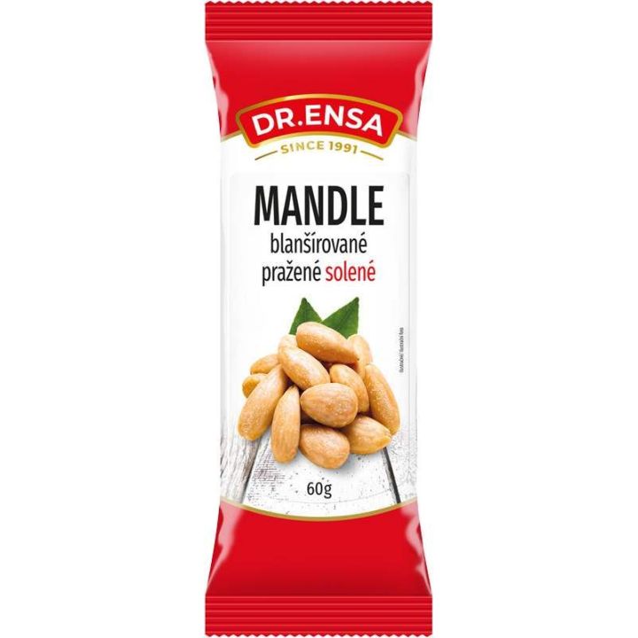 Mandle blanšírované pražené solené 60g - Dr.Ensa