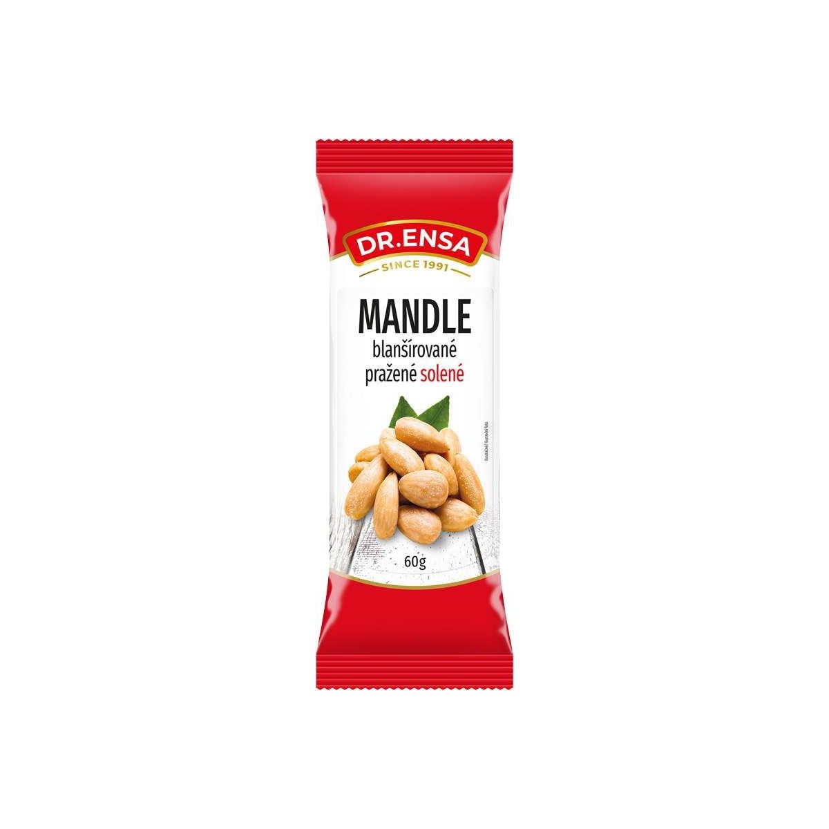 Mandle blanšírované pražené solené 60g - Dr.Ensa