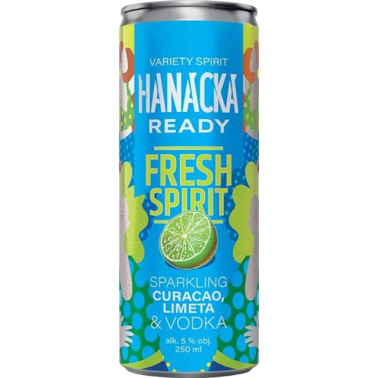 Hanácká Ready Fresh Spirit Curacao Limeta & Vodk 0,25l - plech