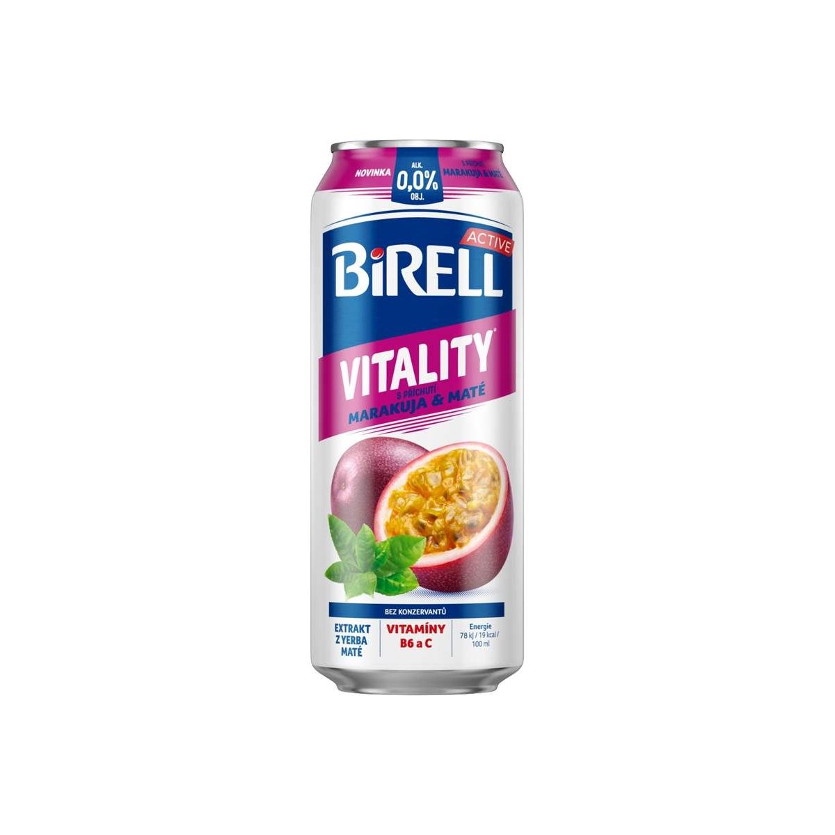 Birell Active Vitality Marakuja & Maté 0,5l - plech