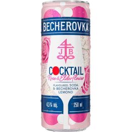 Becherovka Rose &amp; Elderflower 0,25l plech - míchaný nápoj
