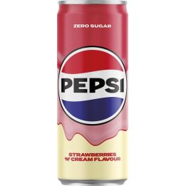 Pepsi Cream Strawberry Zero Sugar 0,25l plech - bez cukru