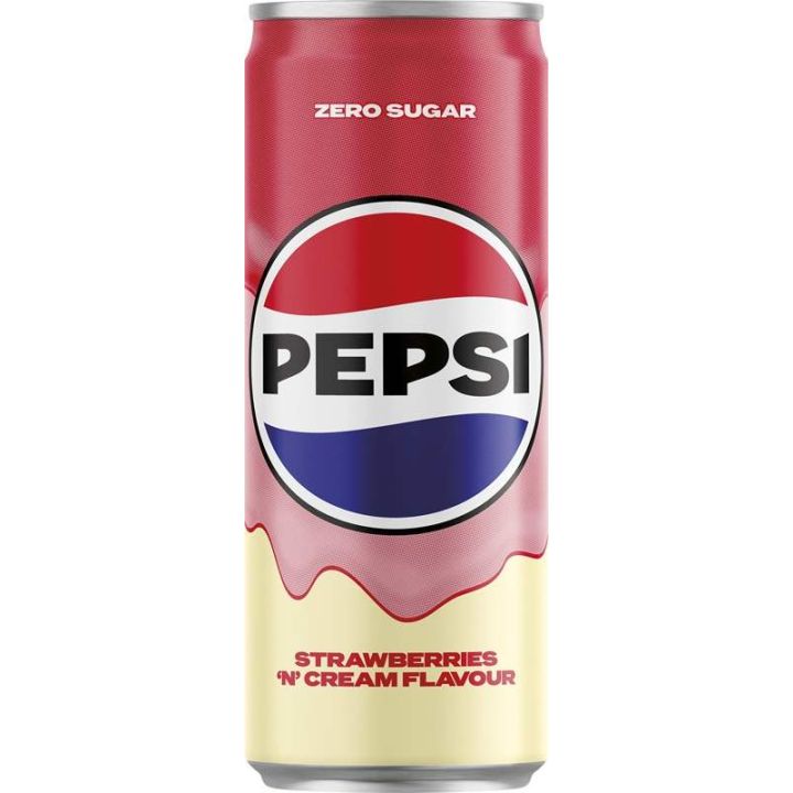 Pepsi Cream Strawberry Zero Sugar 0,25l plech - bez cukru