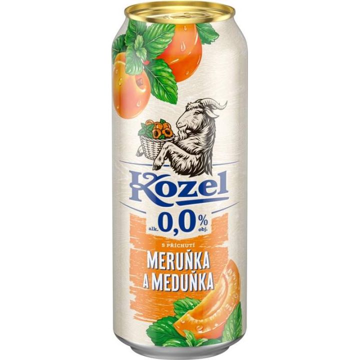 Kozel 0,0% Meruňka a meduňka 0,5l plech - bezalkoholické pivo