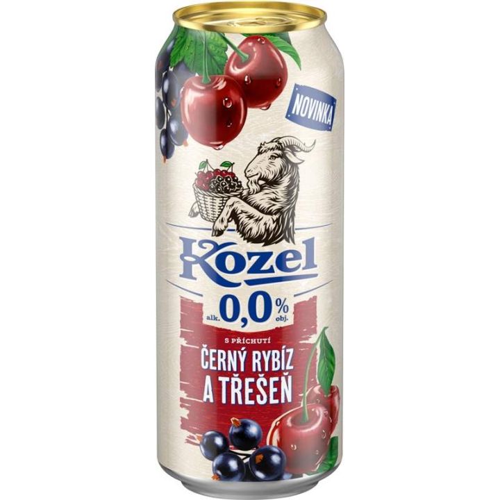 Kozel 0,0% - Černý rybíz a třešeň 0,5l - plech