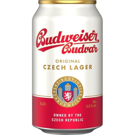 Budweiser Budvar světlý ležák 0,33l - plech